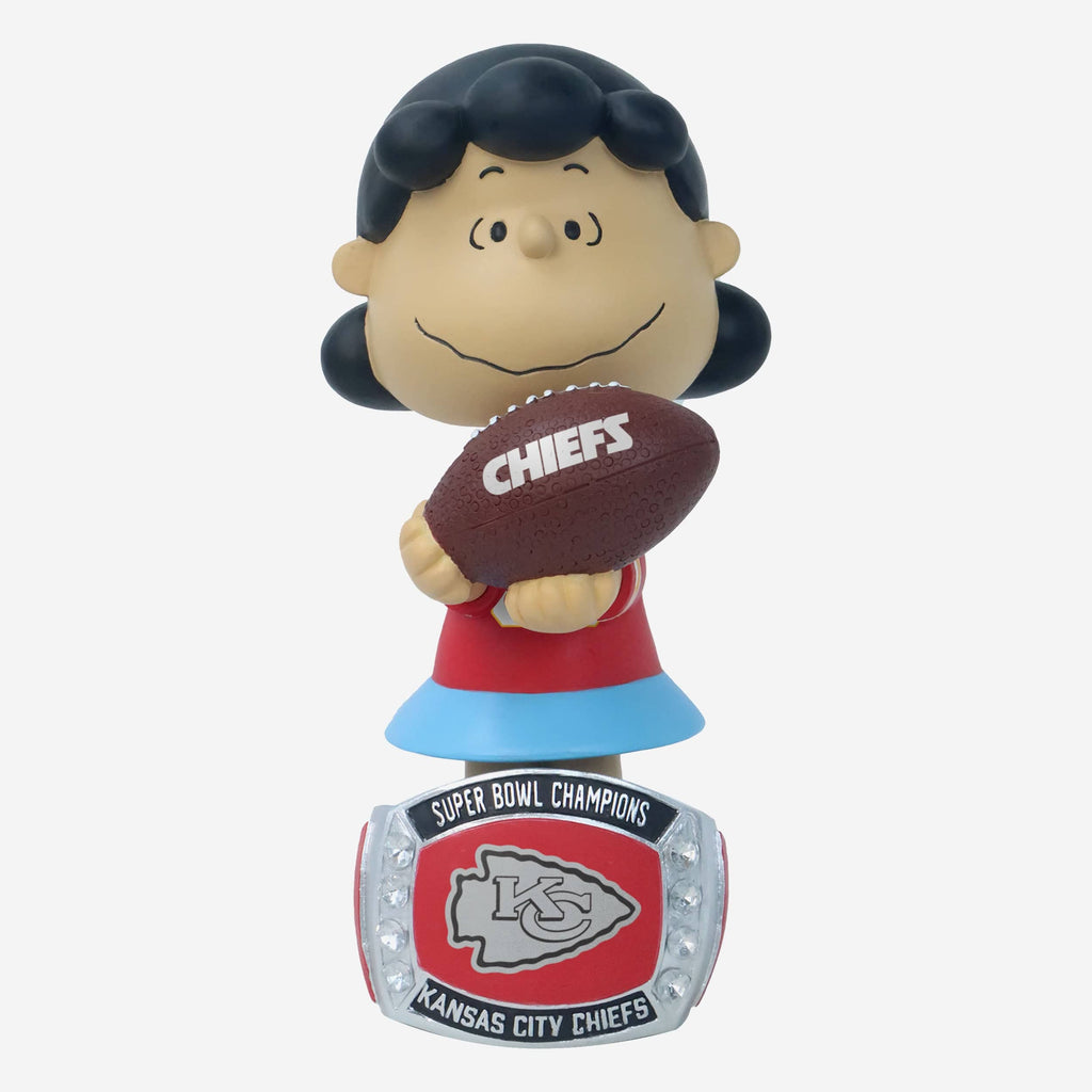 Lucy Van Pelt Peanuts Kansas City Chiefs Super Bowl LVIII Champions Ring Base Bobblehead  FOCO - FOCO.com