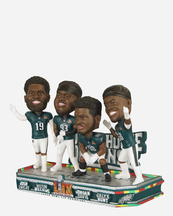 Philadelphia Eagles Super Bowl LIX Champions Power House Defense Mini Bobblehead Scene FOCO - FOCO.com