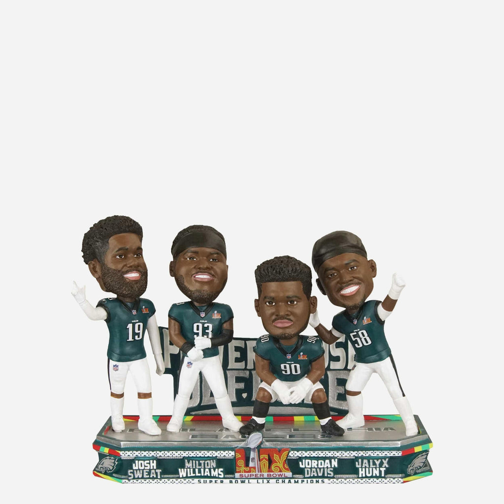 Philadelphia Eagles Super Bowl LIX Champions Power House Defense Mini Bobblehead Scene FOCO - FOCO.com