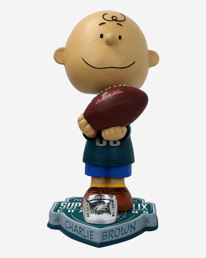 Philadelphia Eagles Charlie Brown Peanuts Super Bowl LIX Champions Ring Bobblehead FOCO - FOCO.com