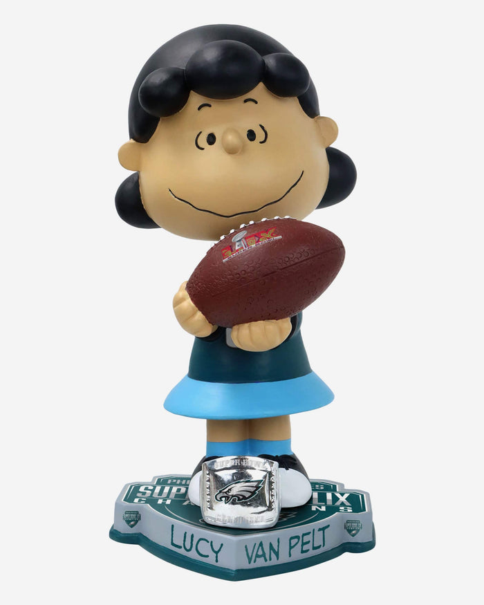 Philadelphia Eagles Lucy Van Pelt Peanuts Super Bowl LIX Champions Ring Bobblehead FOCO - FOCO.com