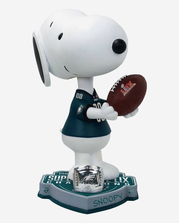 Philadelphia Eagles Snoopy Peanuts Super Bowl LIX Champions Ring Bobblehead FOCO - FOCO.com