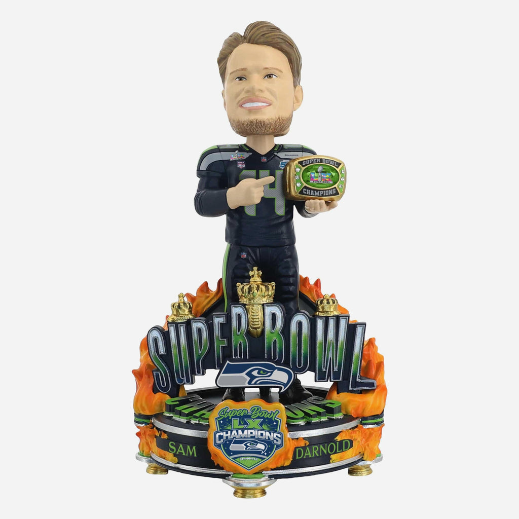 Sam Darnold Seattle Seahawks Super Bowl LX Champions Celebration Bobblehead FOCO - FOCO.com