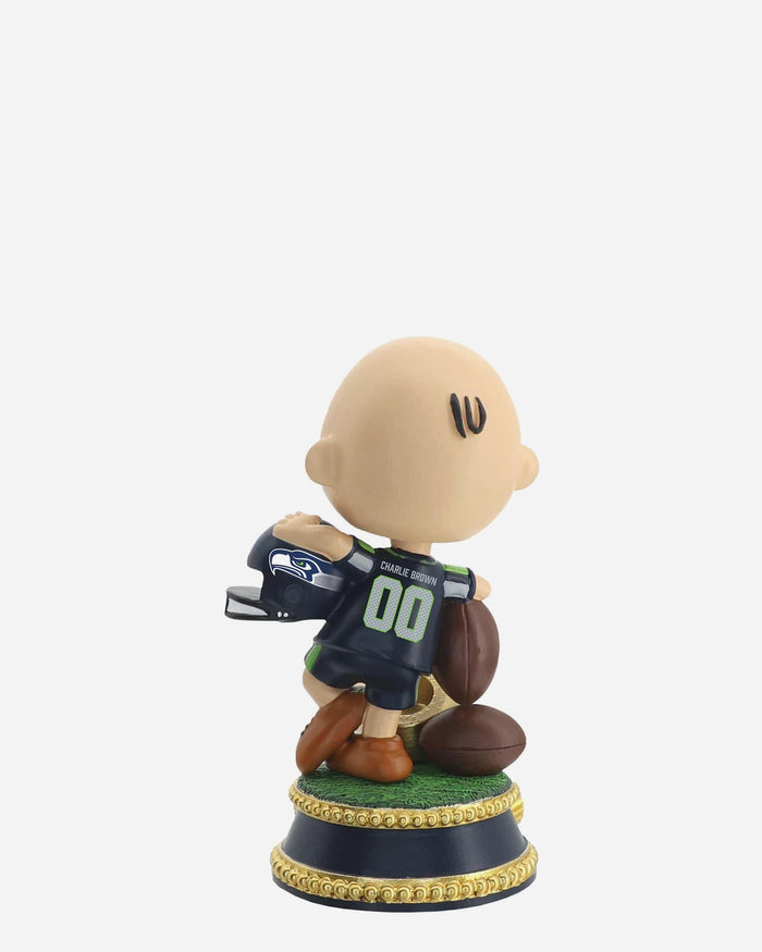 Seattle Seahawks Super Bowl LX Champions Charlie Brown Peanuts Mini Bobblehead FOCO - FOCO.com