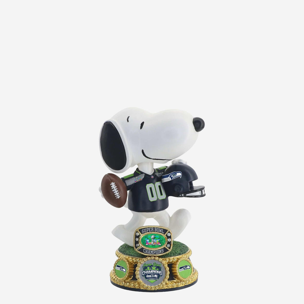 Seattle Seahawks Super Bowl LX Champions Snoopy Peanuts Mini Bobblehead FOCO - FOCO.com