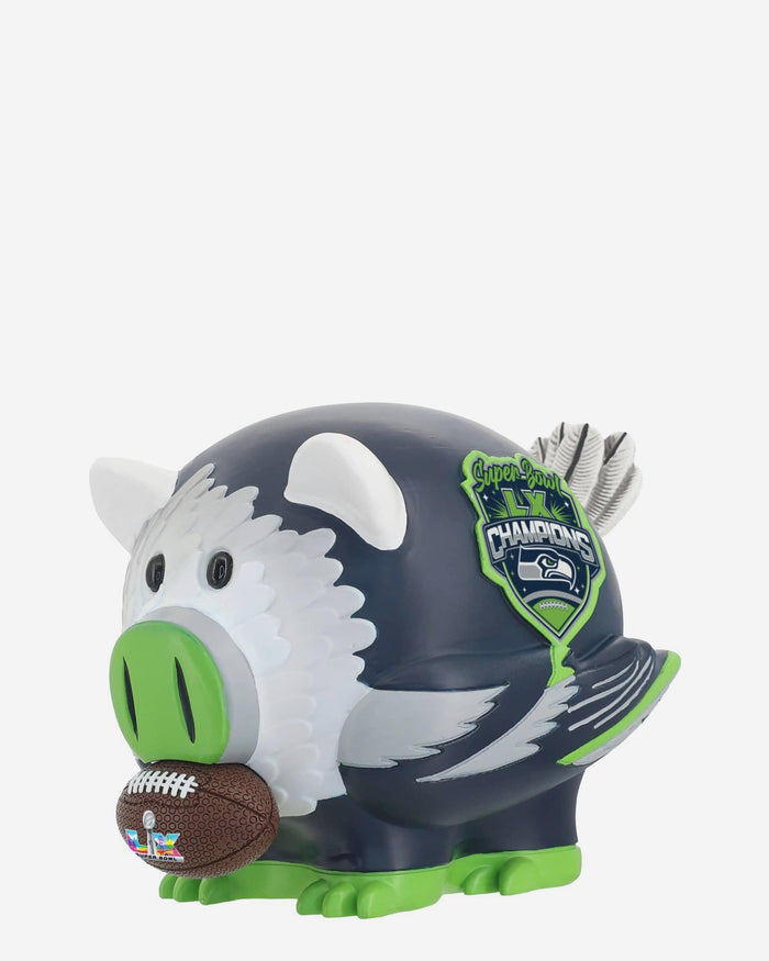 Seattle Seahawks Super Bowl LX Champions Thematic Piggy Bank Bobblehead FOCO - FOCO.com