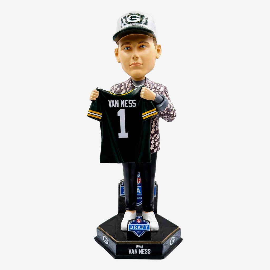 Lukas Van Ness Green Bay Packers 2023 Draft Pick Bobblehead FOCO - FOCO.com