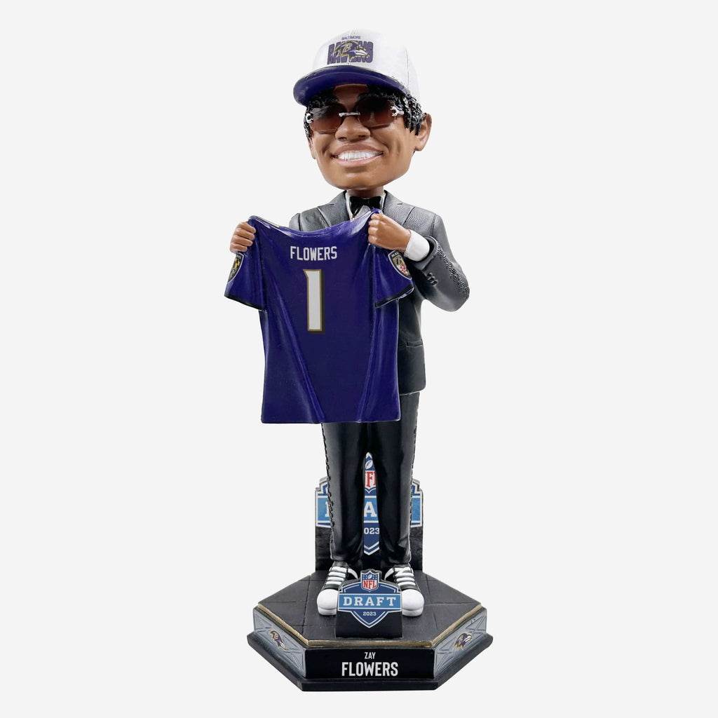 Zay Flowers Baltimore Ravens 2023 Draft Pick Bobblehead FOCO - FOCO.com