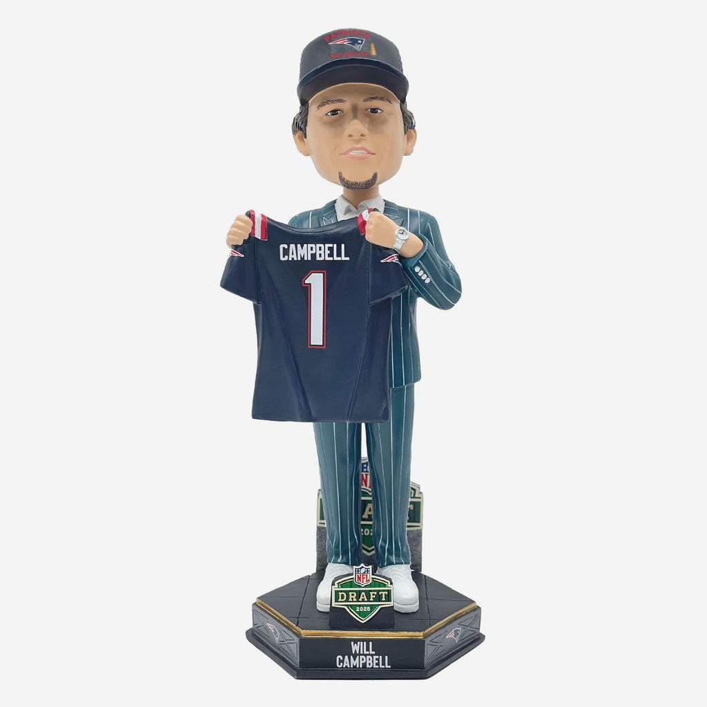 Will Campbell New England Patriots 2025 NFL Draft Pick Number 4 Bobblehead FOCO - FOCO.com