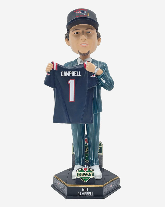Will Campbell New England Patriots 2025 NFL Draft Pick Number 4 Bobblehead FOCO - FOCO.com