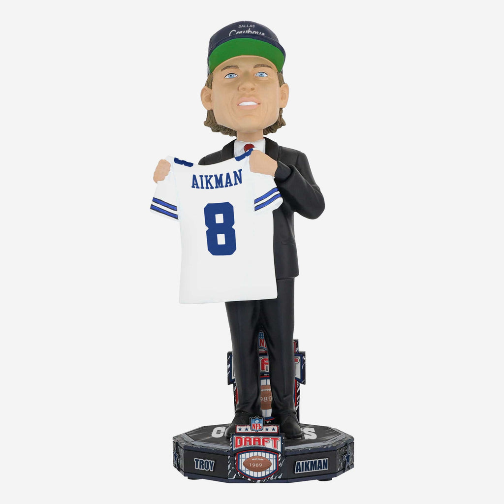 Troy Aikman Dallas Cowboys 1989 Draft Pick Bobblehead FOCO - FOCO.com