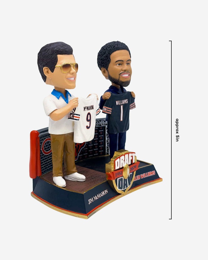 Jim McMahon & Caleb Williams Chicago Bears NFL Draft Then and Now Bobblehead FOCO - FOCO.com