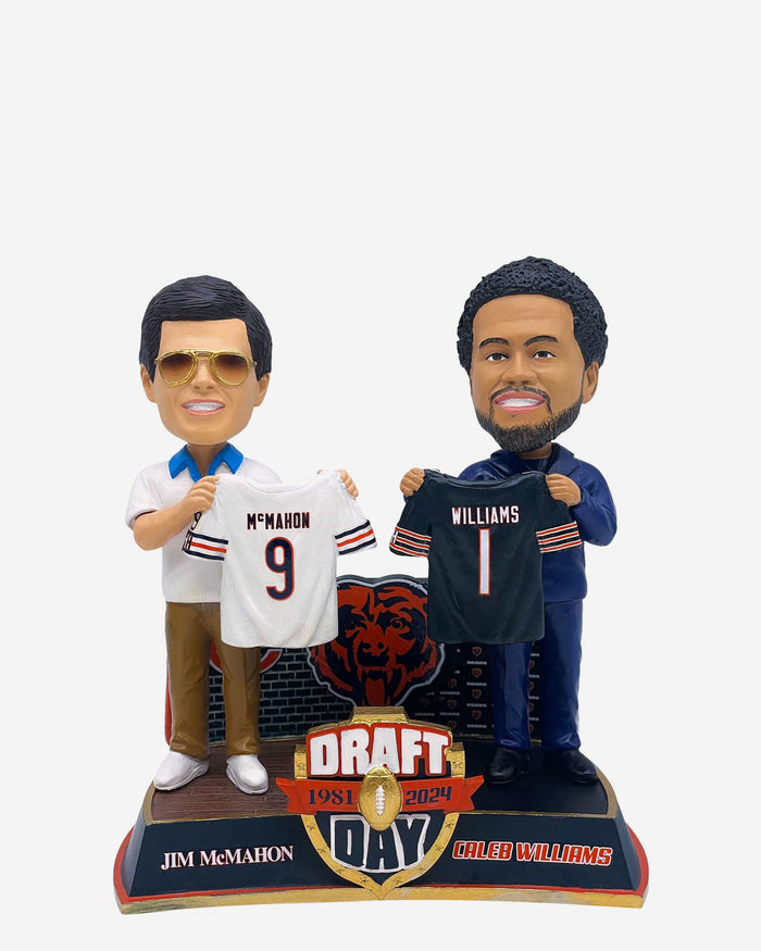 Jim McMahon & Caleb Williams Chicago Bears NFL Draft Then and Now Bobblehead FOCO - FOCO.com