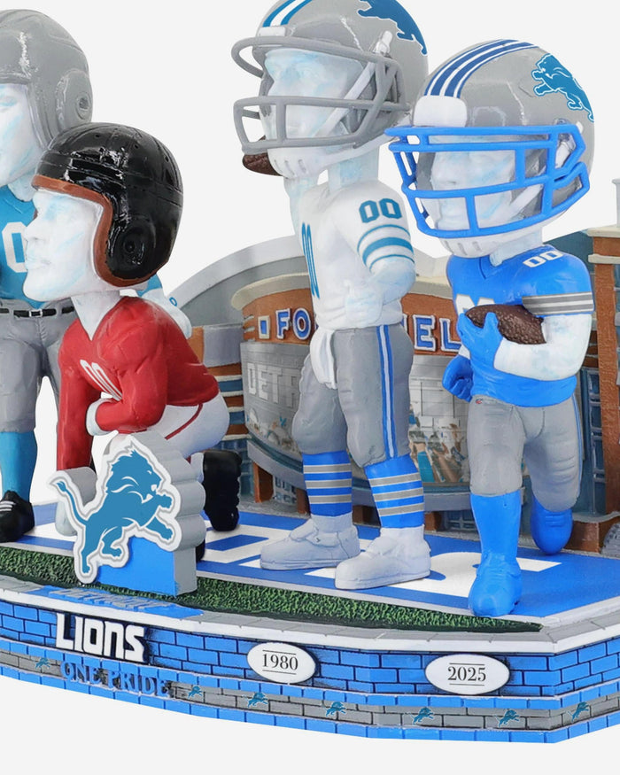 Detroit Lions Football Uniform Timeline Mini Bobblehead Scene