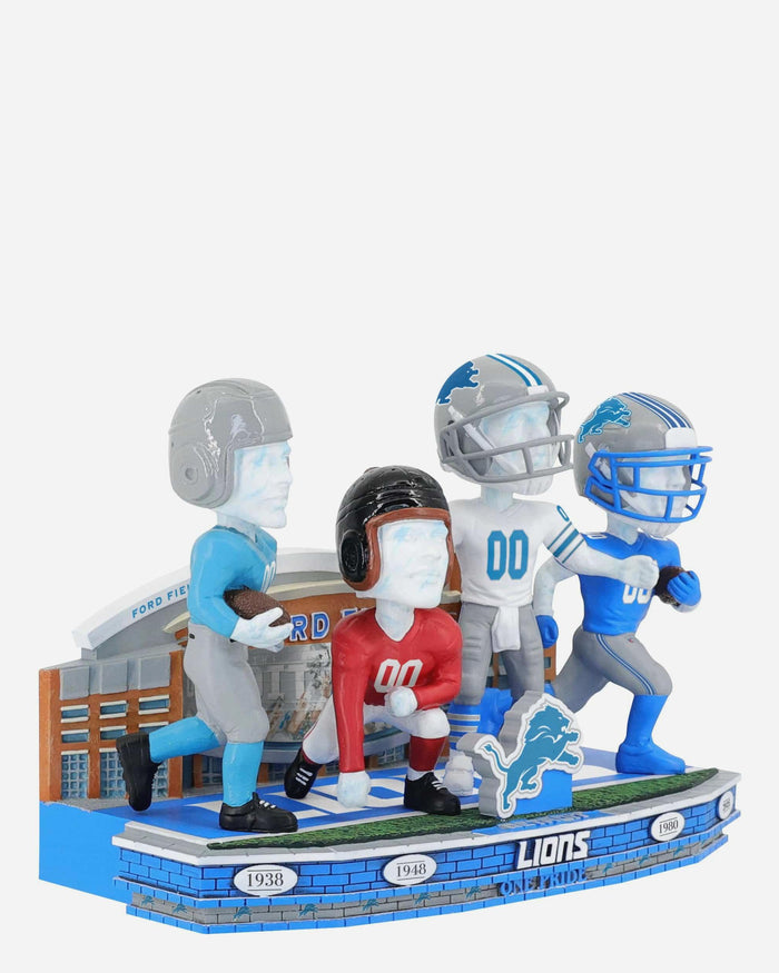Detroit Lions Football Uniform Timeline Mini Bobblehead Scene