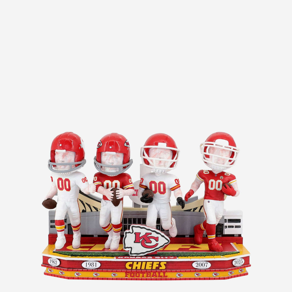 Kansas City Chiefs Football Uniform Timeline Mini Bobblehead Scene FOCO - FOCO.com