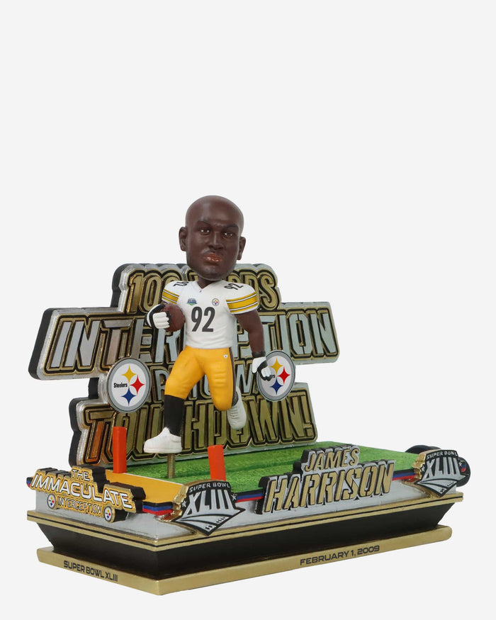 James Harrison Pittsburgh Steelers Super Bowl XLIII Interception Return Touchdown Slider Bobblehead FOCO - FOCO.com