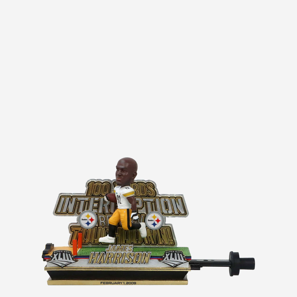 James Harrison Pittsburgh Steelers Super Bowl XLIII Interception Return Touchdown Slider Bobblehead FOCO - FOCO.com