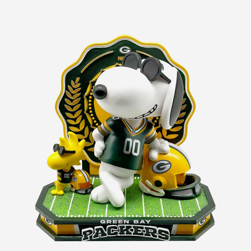Green Bay Packers Snoopy & Woodstock Joe Cool Peanuts Dual Bobblehead FOCO - FOCO.com