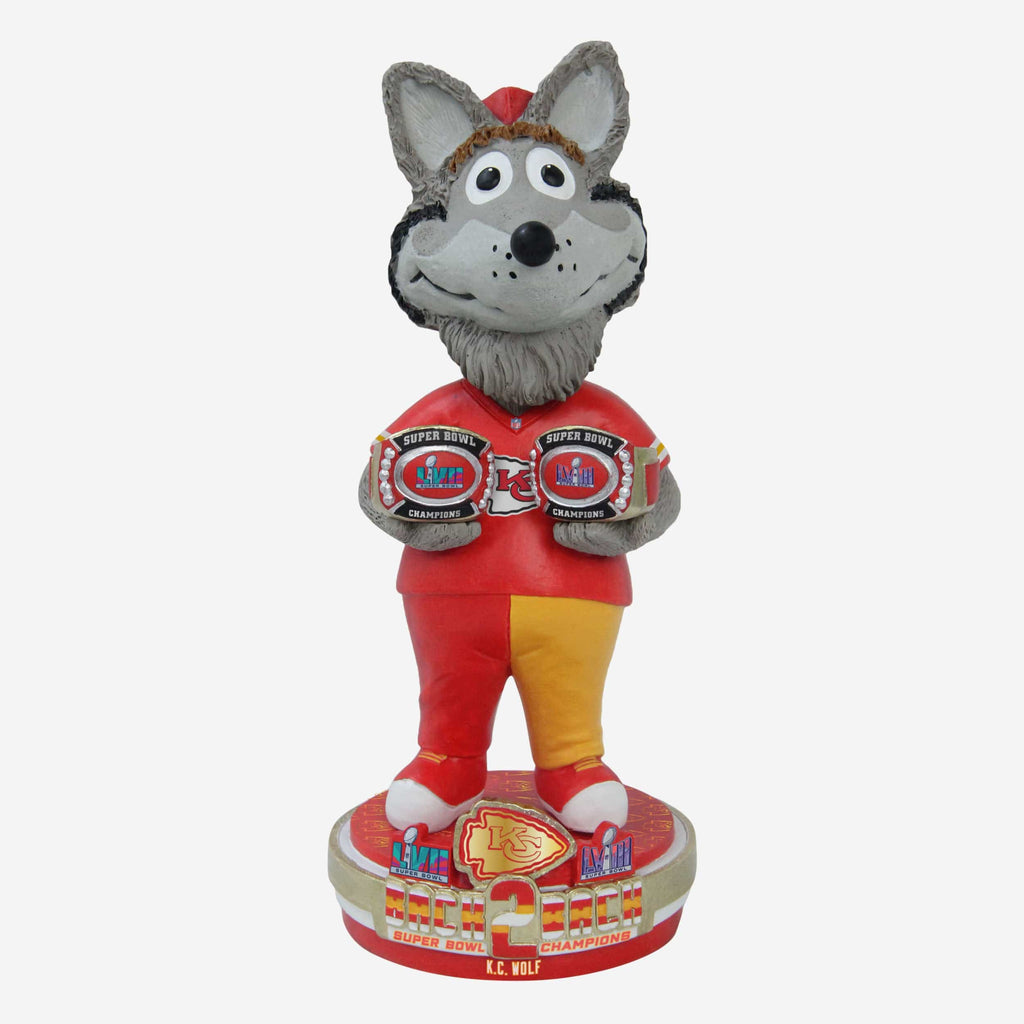 KC Wolf Kansas City Chiefs Super Bowl LVIII Champions Mascot Bobblehead FOCO - FOCO.com