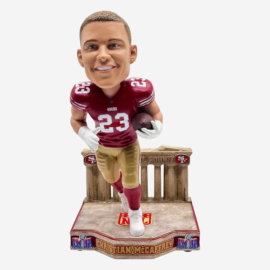 Christian McCaffrey San Francisco 49ers Super Bowl LVIII Bound Bobblehead FOCO - FOCO.com