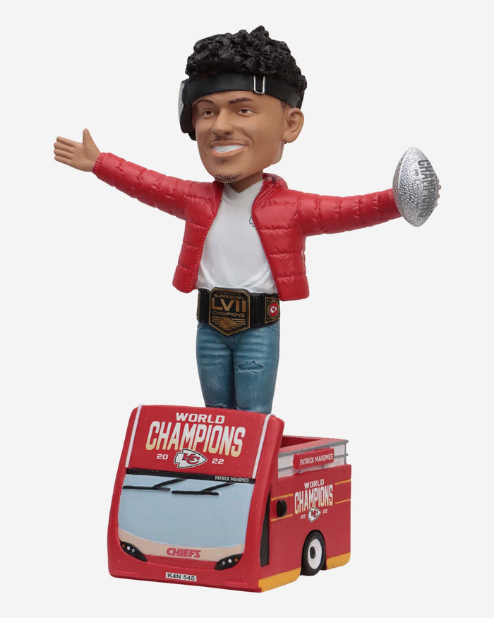 Patrick Mahomes Kansas City Chiefs Super Bowl LVII Champions Parade Bus Bobblehead FOCO - FOCO.com