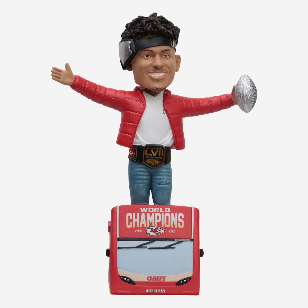 Patrick Mahomes Kansas City Chiefs Super Bowl LVII Champions Parade Bus Bobblehead FOCO - FOCO.com
