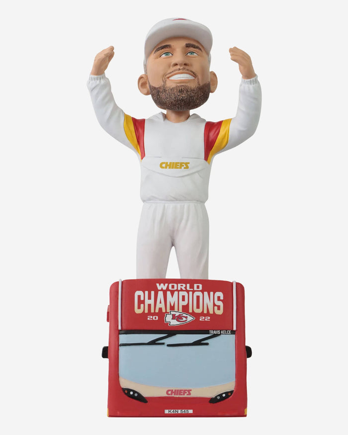 Travis Kelce Kansas City Chiefs Super Bowl LVII Champions Parade Bus Bobblehead FOCO - FOCO.com