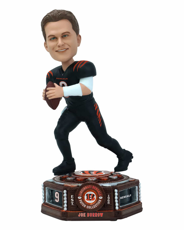 Joe Burrow Cincinnati Bengals Patch Collection Bobblehead FOCO - FOCO.com