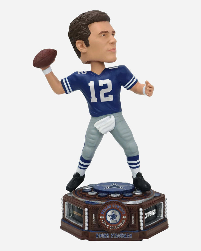 Roger Staubach Dallas Cowboys Patch Collection Bobblehead FOCO - FOCO.com