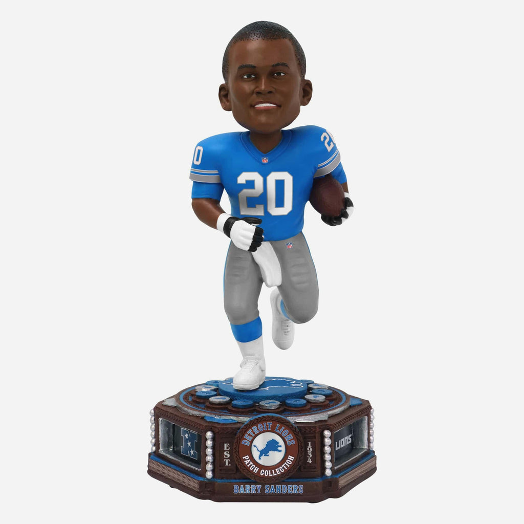 Barry Sanders Detroit Lions Patch Collection Bobblehead FOCO - FOCO.com