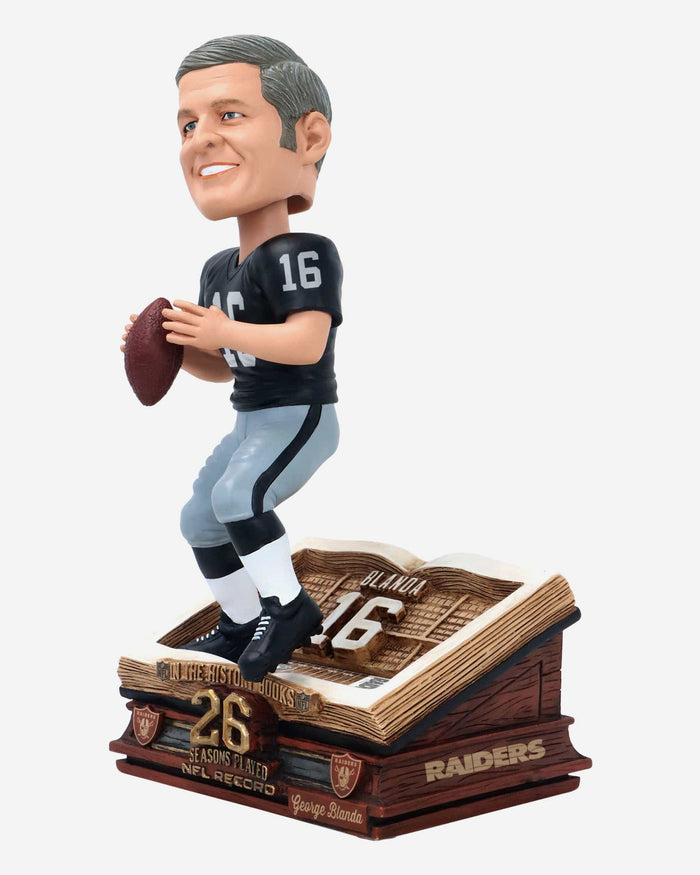 George Blanda Oakland Raiders All-Time Seasons Played Record Book Bobblehead FOCO - FOCO.com