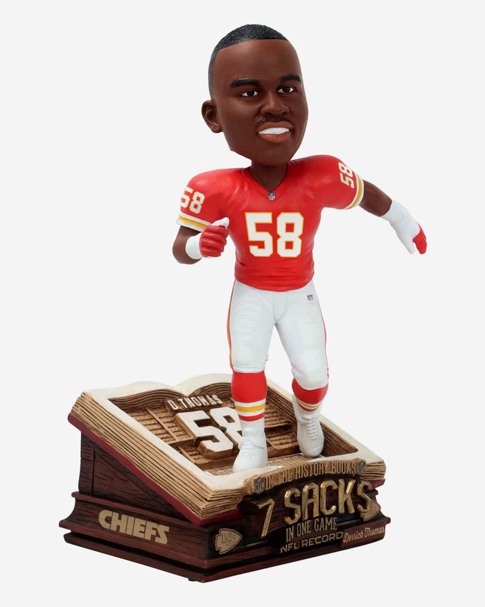 Derrick Thomas Kansas City Chiefs Single-Game Sack Record Book Bobblehead FOCO - FOCO.com