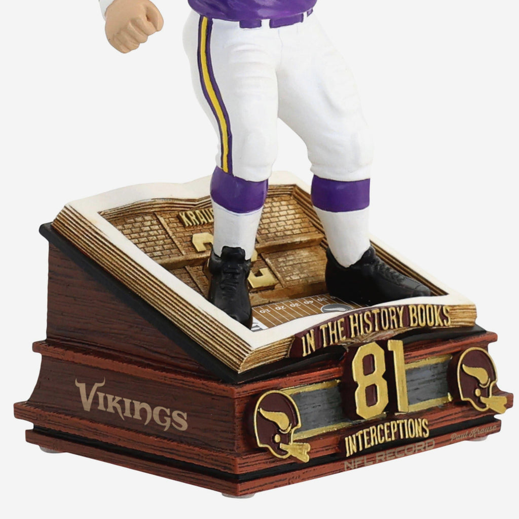 Paul Krause Minnesota Vikings 81 Career Interceptions Record Book Bobb FOCO