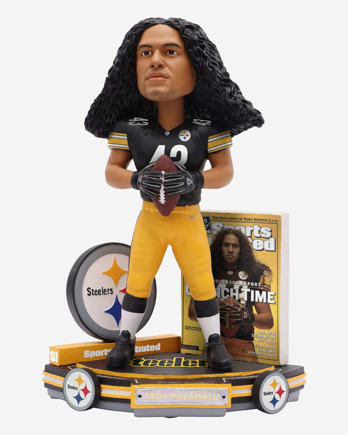 Troy Polamalu Pittsburgh Steelers Sports Illustrated Cover Bobblehead FOCO - FOCO.com