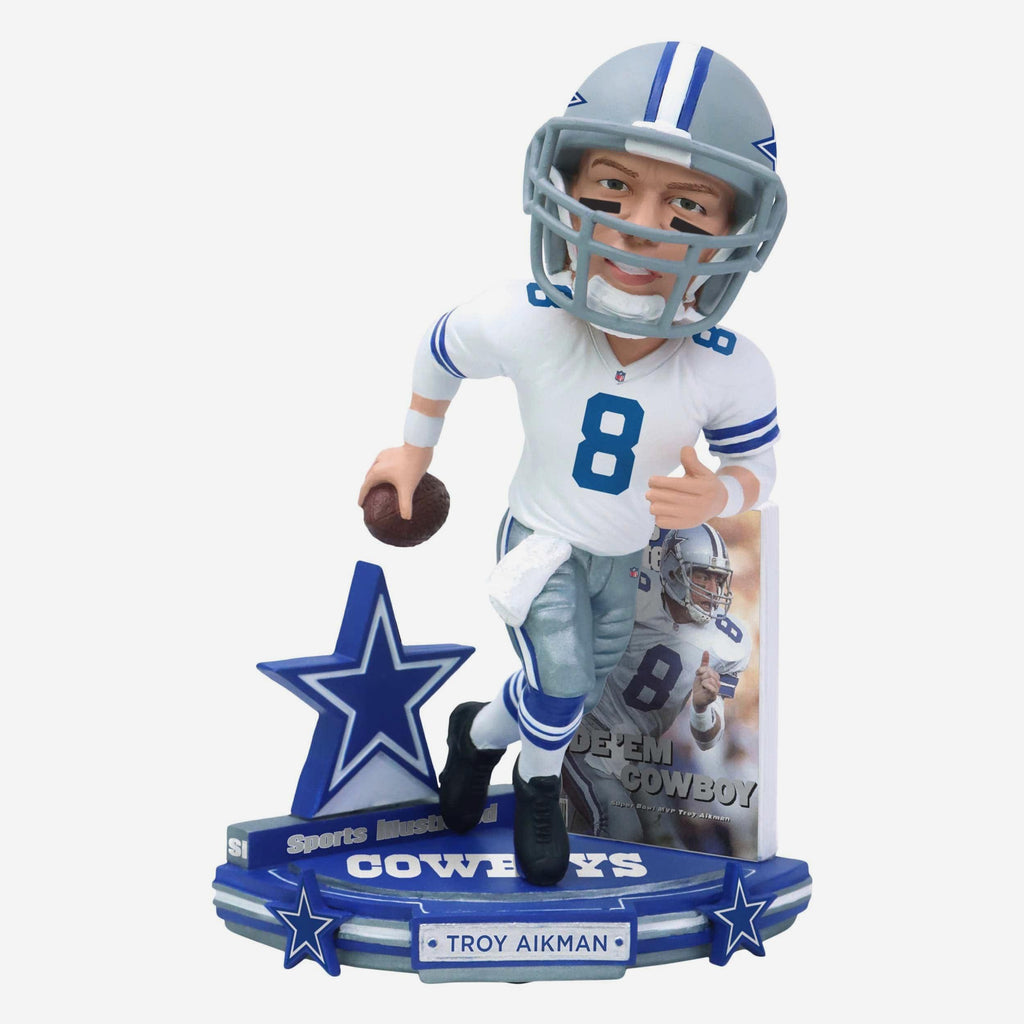 Troy Aikman Dallas Cowboys Ride 'em Cowboy Sports Illustrated Cover Bobblehead FOCO - FOCO.com