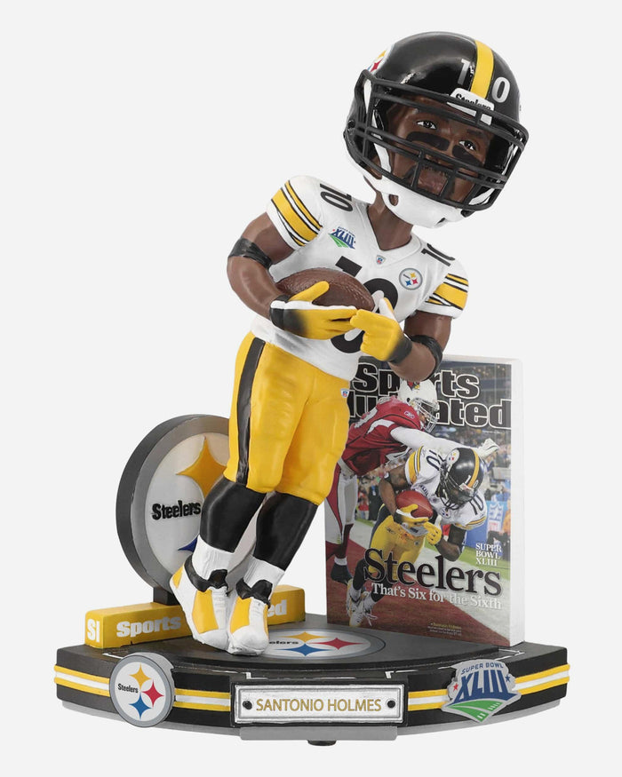 Santonio Holmes Pittsburgh Steelers Six For Sixth Super Bowl XLIII Sports Illustrated Cover Bobblehead FOCO - FOCO.com