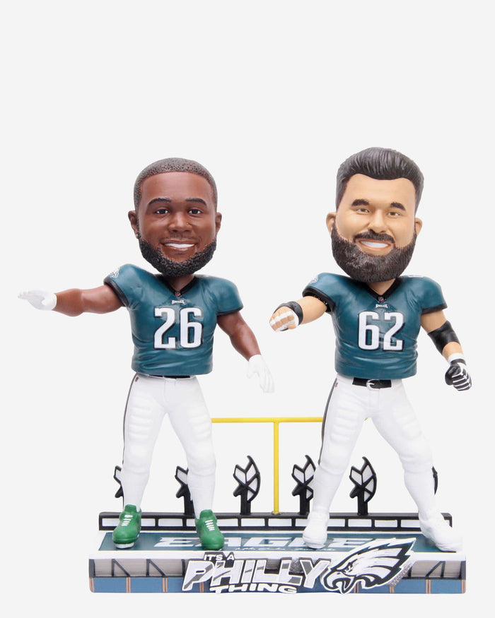 Jason Kelce & Miles Sanders Philadelphia Eagles Dancing Dual Bobblehead FOCO - FOCO.com