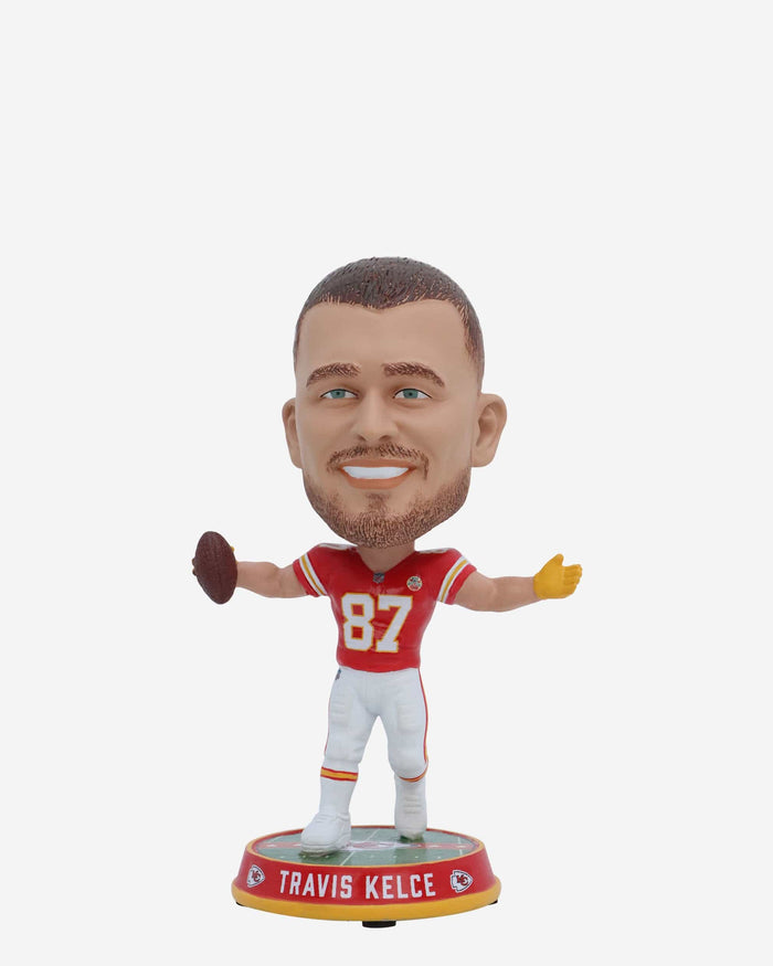 Travis Kelce Kansas City Chiefs Field Stripe Mini Bighead Bobblehead FOCO - FOCO.com
