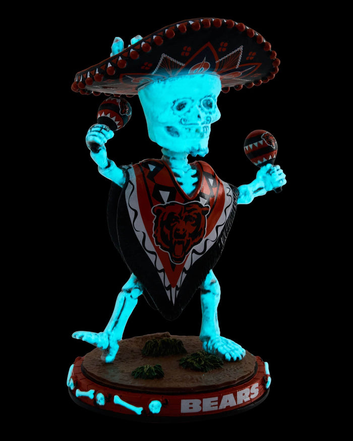 Chicago Bears Calavera Glow in the Dark Bobblehead FOCO - FOCO.com