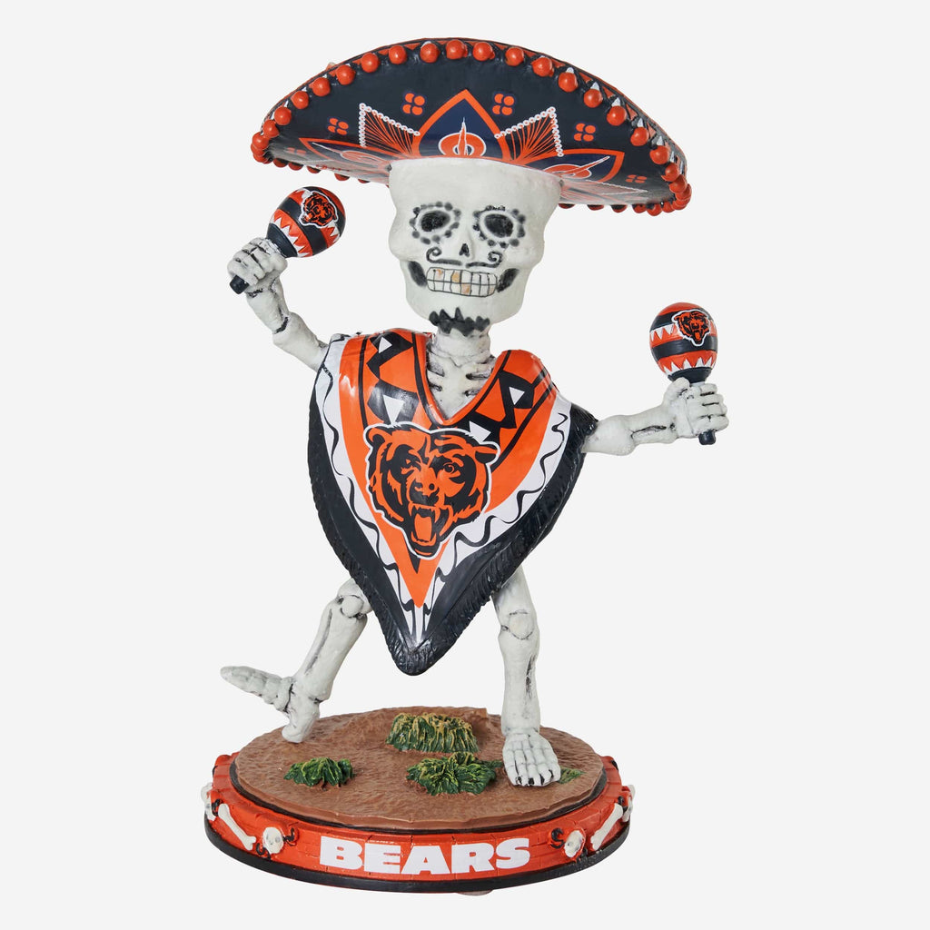 Chicago Bears Calavera Glow in the Dark Bobblehead FOCO - FOCO.com