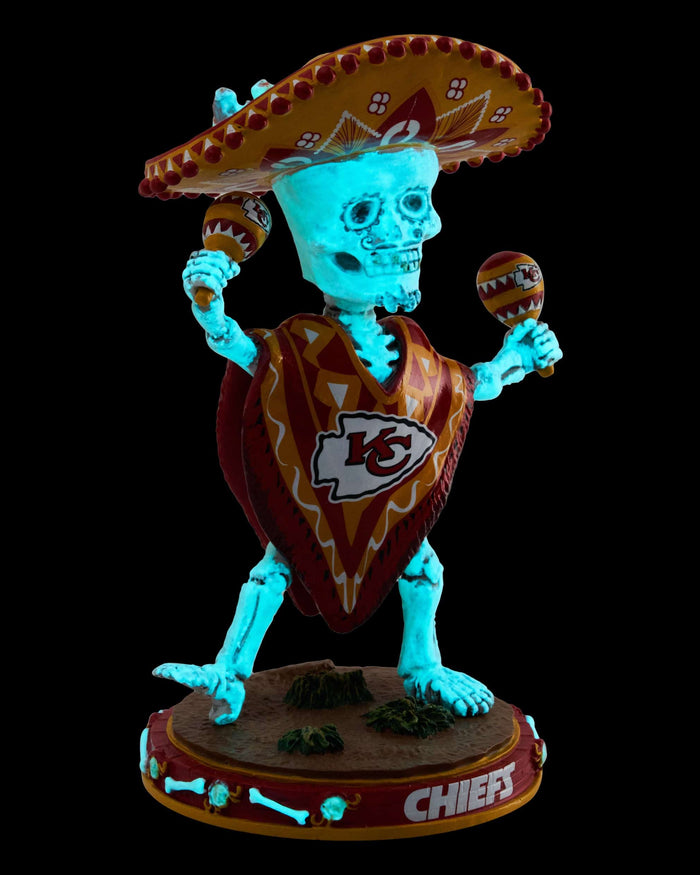 Kansas City Chiefs Calavera Glow in the Dark Bobblehead FOCO - FOCO.com