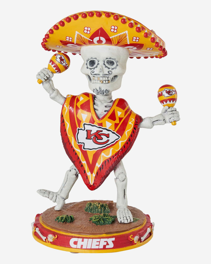 Kansas City Chiefs Calavera Glow in the Dark Bobblehead FOCO - FOCO.com