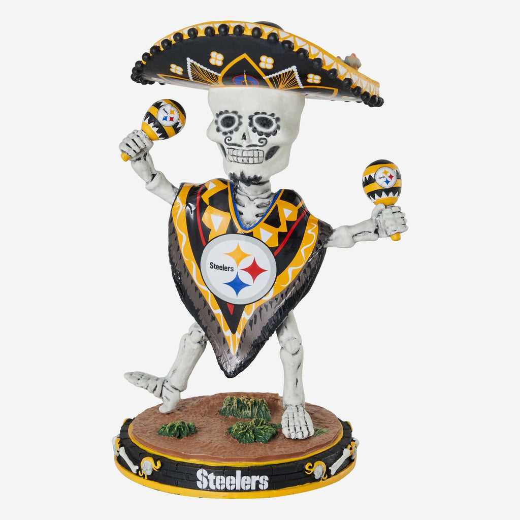 Pittsburgh Steelers Calavera Glow in the Dark Bobblehead FOCO - FOCO.com