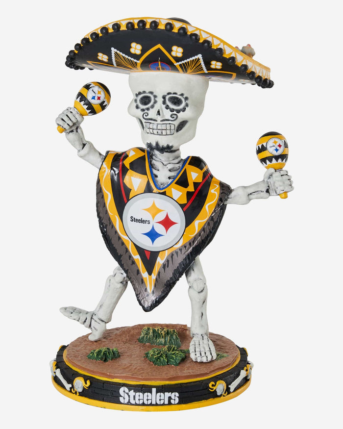 Pittsburgh Steelers Calavera Glow in the Dark Bobblehead FOCO - FOCO.com