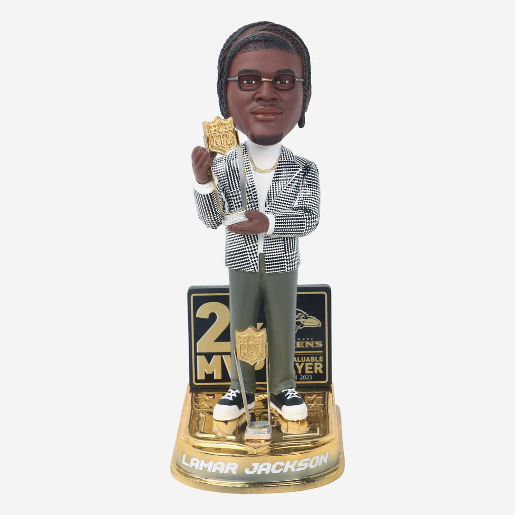 Lamar Jackson Baltimore Ravens 2023 NFL Most Valuable Player Bobblehead FOCO - FOCO.com