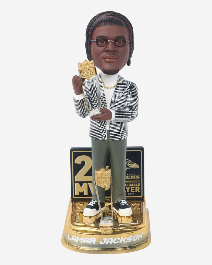 Lamar Jackson Baltimore Ravens 2023 NFL Most Valuable Player Bobblehead FOCO - FOCO.com