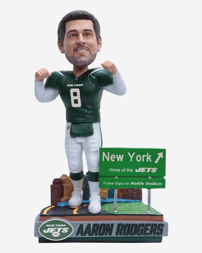 Aaron Rodgers New York Jets Next Stop Bobblehead FOCO - FOCO.com