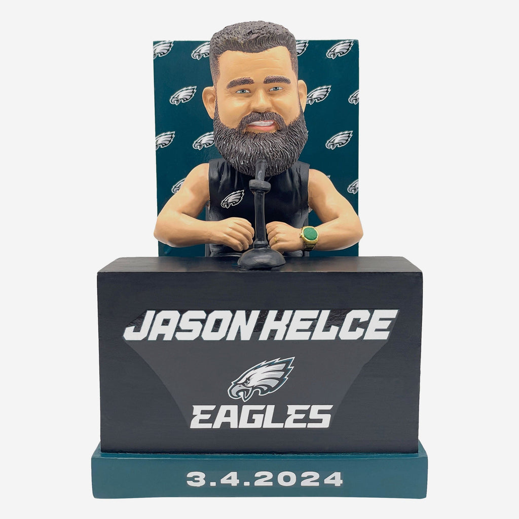 Jason Kelce Philadelphia Eagles Podium Retirement Bobblehead FOCO - FOCO.com