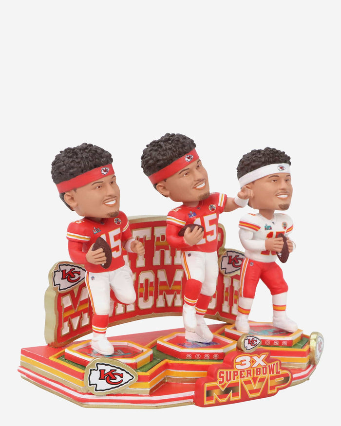 Patrick Mahomes Kansas City Chiefs 3x Super Bowl MVP Bobblehead FOCO - FOCO.com